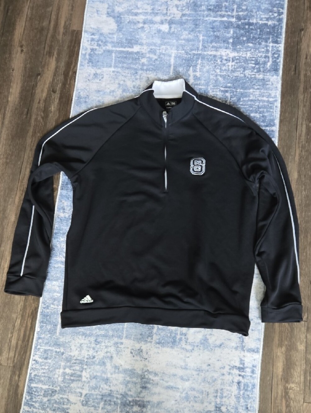 NC STATE adidas Golf MED. Performance Quarter-Zip EUC Black